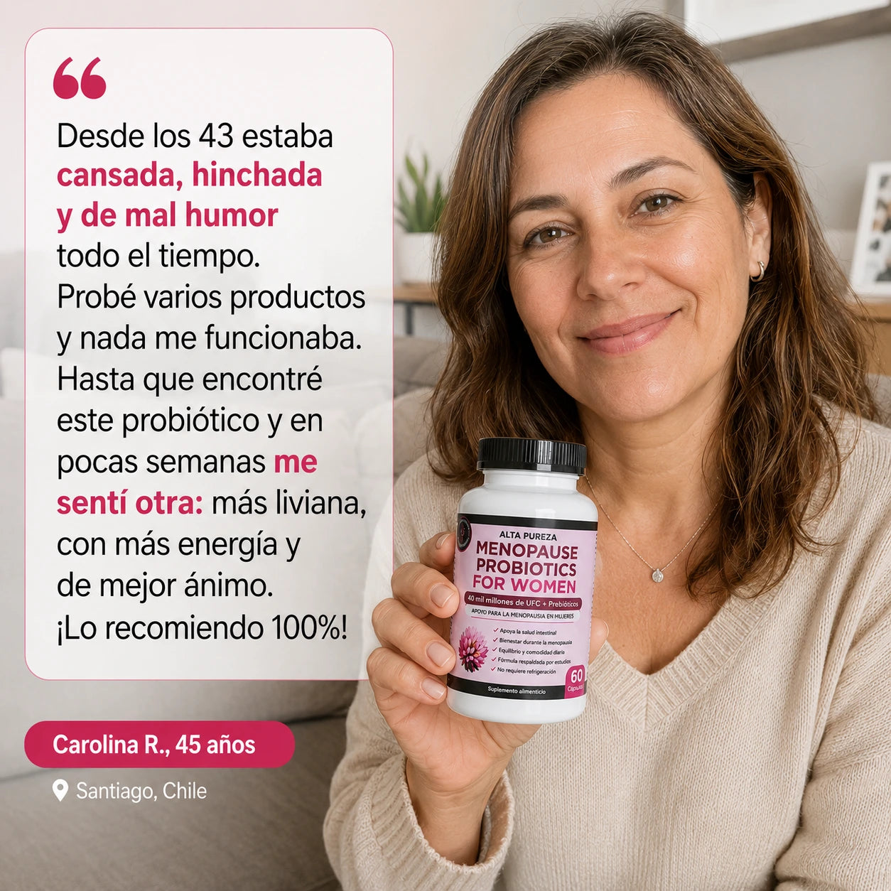 Probioticos Menopausia®(60 Cp)✨Menos hinchazón, más bienestar y equilibrio en la menopausia