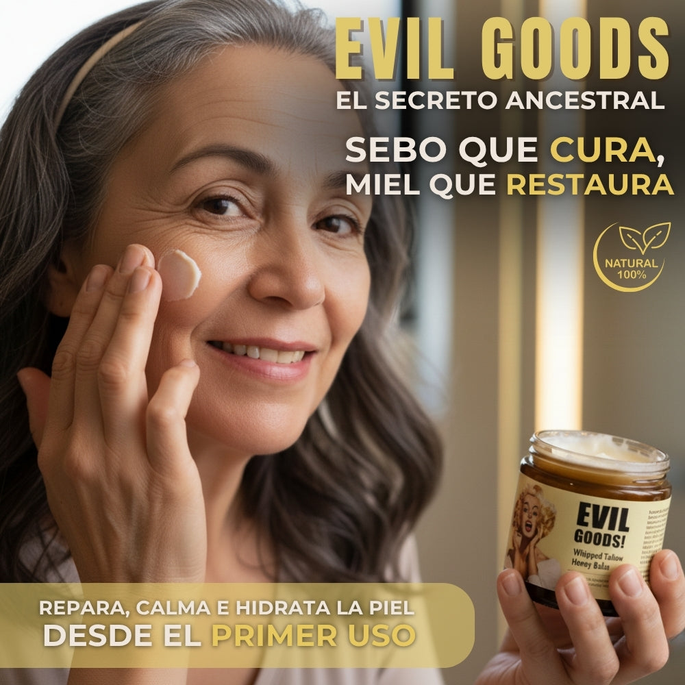Transforma tu piel cansada en una piel viva, firme y radiante con EVIL GOODS!™
