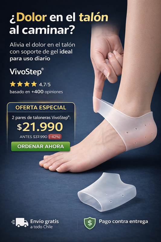 VivoStep® – 🦶 Talonera Invisible que Protege el Talón y Te Permite Seguir de Pie