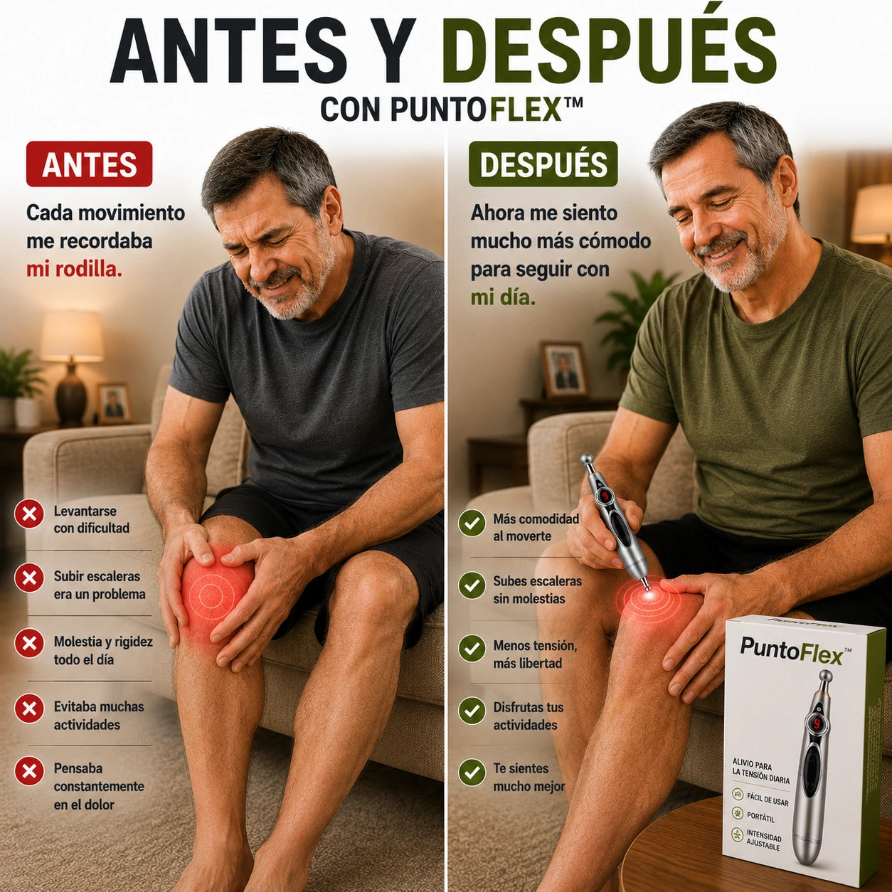 PuntoFlex™ | Masajeador Electrónico para Rodillas, Cuello y Hombros