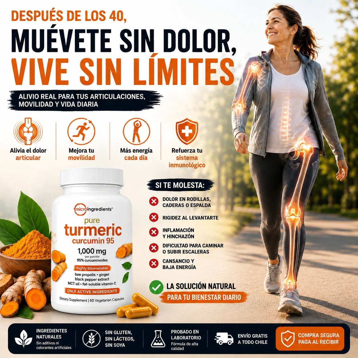 Complejo de Cúrcuma™ 6 en 1 (60 caps) 🌟 Menos inflamación, más movilidad y bienestar