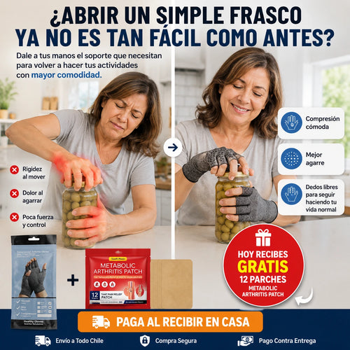 AliviaHands™ | Guantes de Compresión para Artritis, Artrosis y Túnel carpiano + 🎁12 Parches Alivia de Regalo