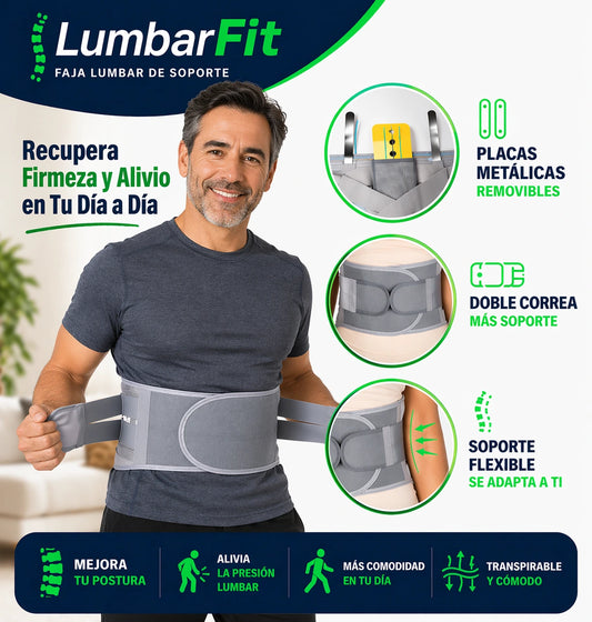 LumbarFit™ | Faja Lumbar Ajustable para Soporte y Alivio Diario