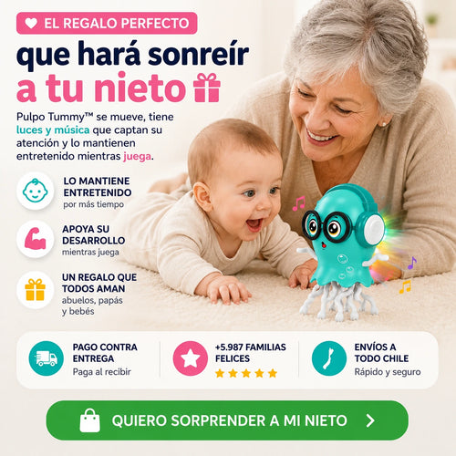 Pulpo Tummy™ | El Juguete Interactivo que Mantiene a tu Guagua Feliz Mientras Juega