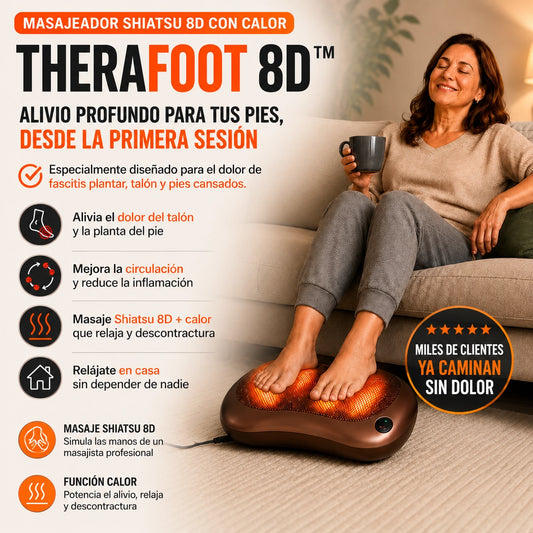 TheraFoot 8D™ | Masajeador Shiatsu con Calor para Pies Cansados