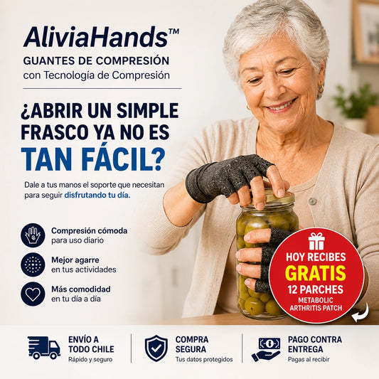 AliviaHands™ | Guantes con Tecnología de Compresión + 🎁12 Parches GRATIS