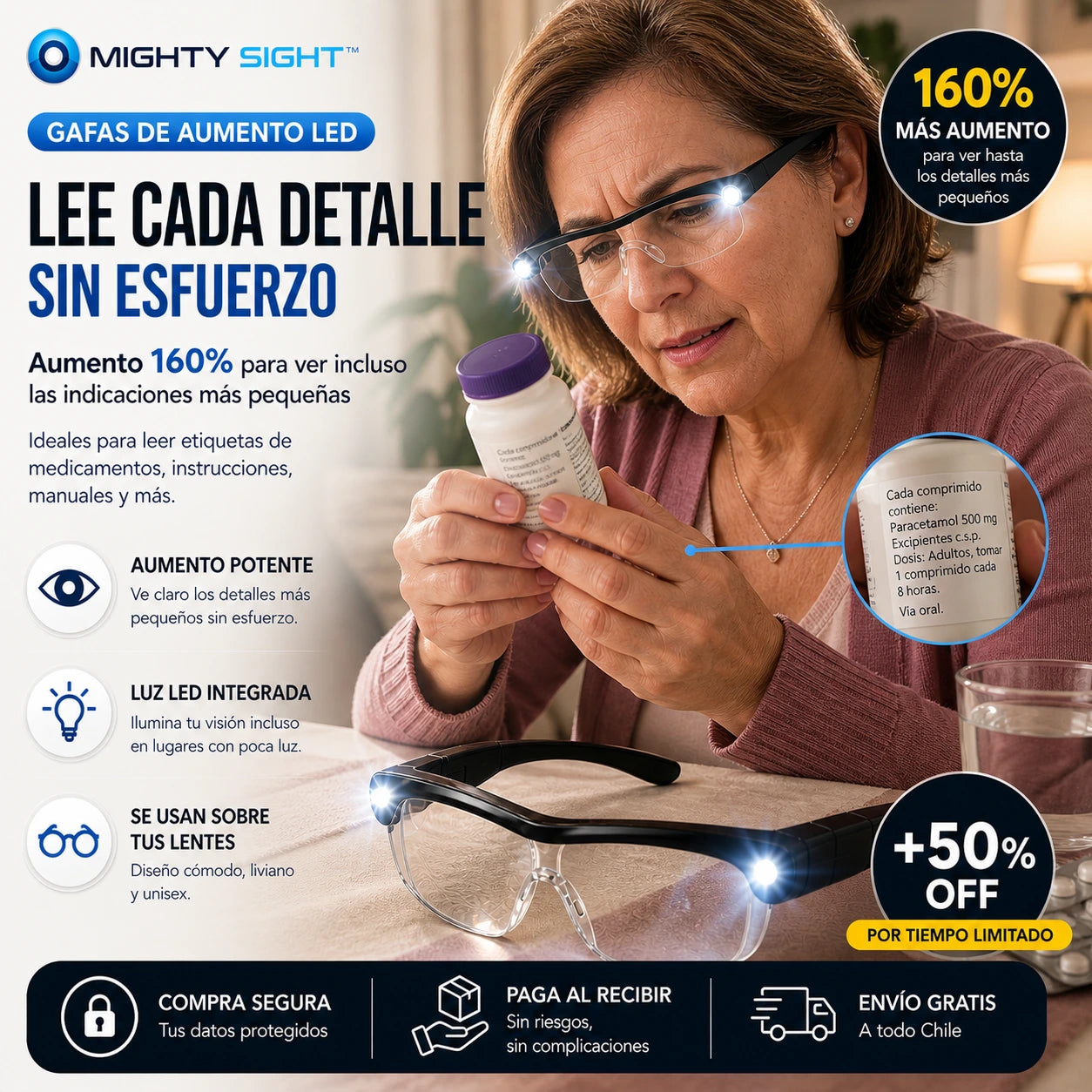 Lentes PROLED™ | Lee Sin Esfuerzo, Incluso de Noche
