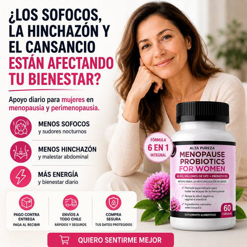 Probioticos Menopausia®(60 Cp)✨Menos hinchazón, más bienestar y equilibrio en la menopausia