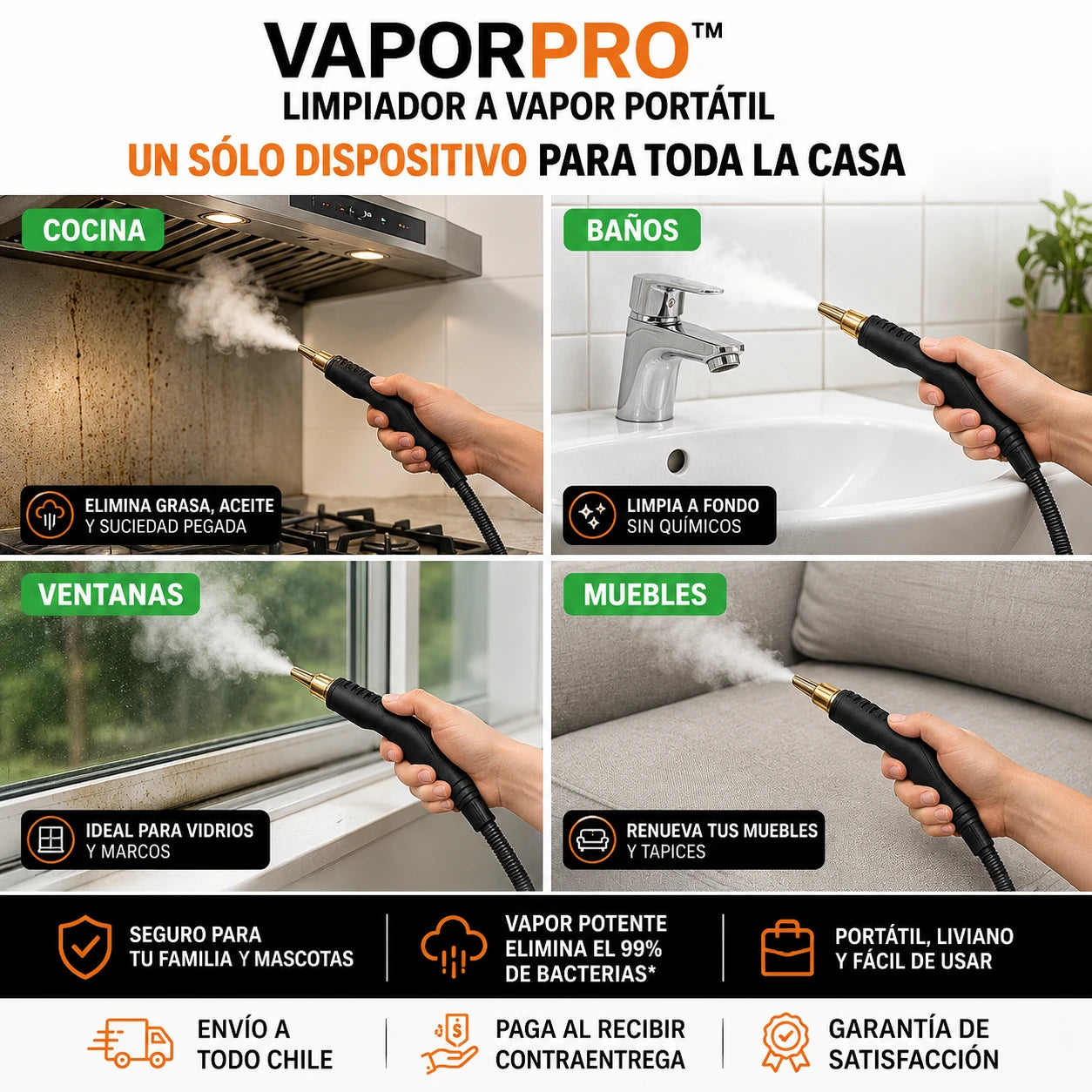 VaporPro™ 2500W | Convierte el Lavado de Tu Auto en un Detallado Profesional