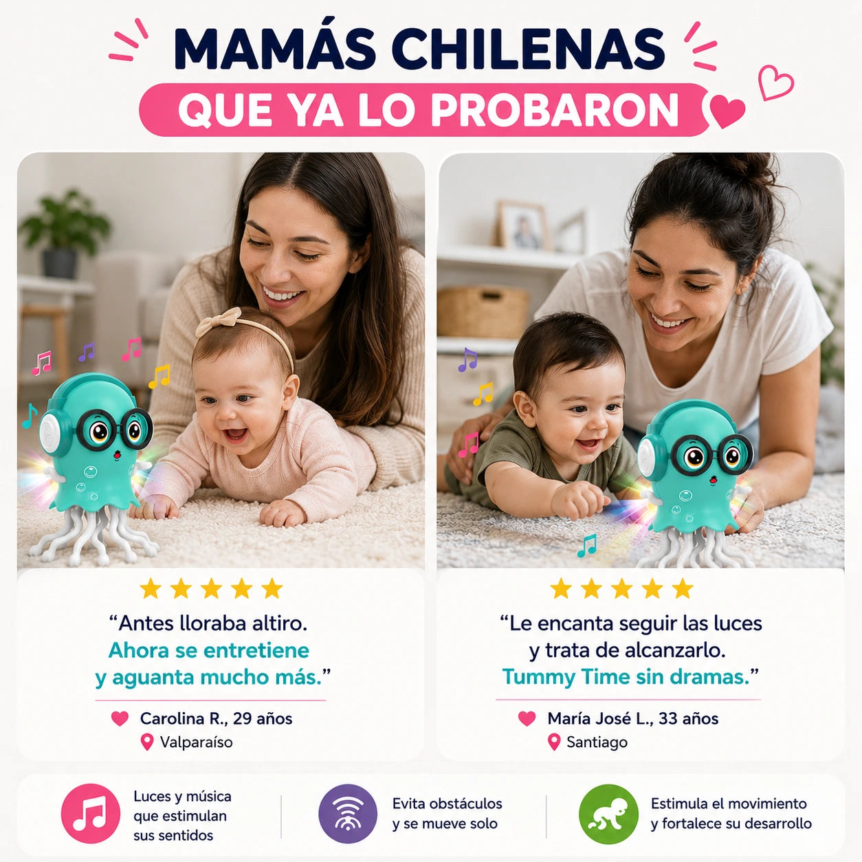 Pulpo Tummy™ | El Juguete Interactivo que Mantiene a tu Guagua Feliz Mientras Juega