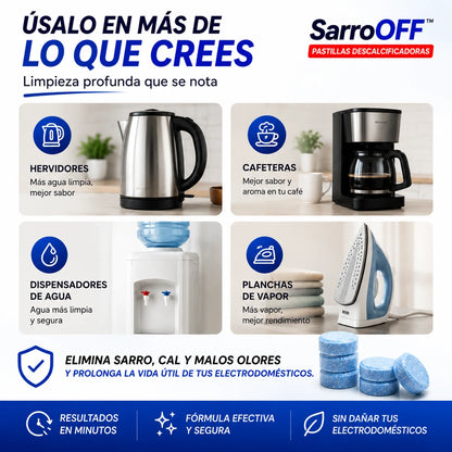 🔥2X1 SarroOFF™ | 24 Pastillas descalcificadoras — Tu hervidor como nuevo otra vez