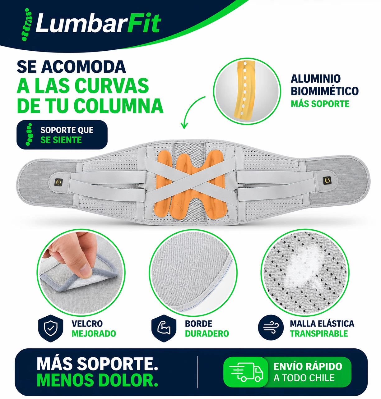 LumbarFit™ | Faja Lumbar Ajustable para Soporte y Alivio Diario