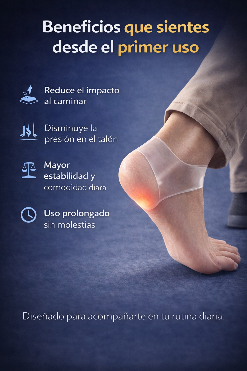 VivoStep® – 🦶 Talonera Invisible que Protege el Talón y Te Permite Seguir de Pie