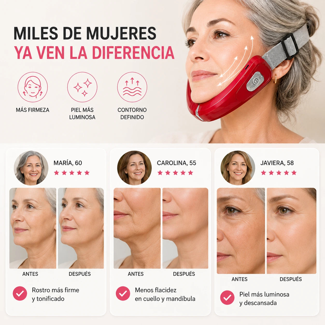 LumiLift™ | Tonificador Facial que ayuda a reafirmar cuello, mandíbula y papada
