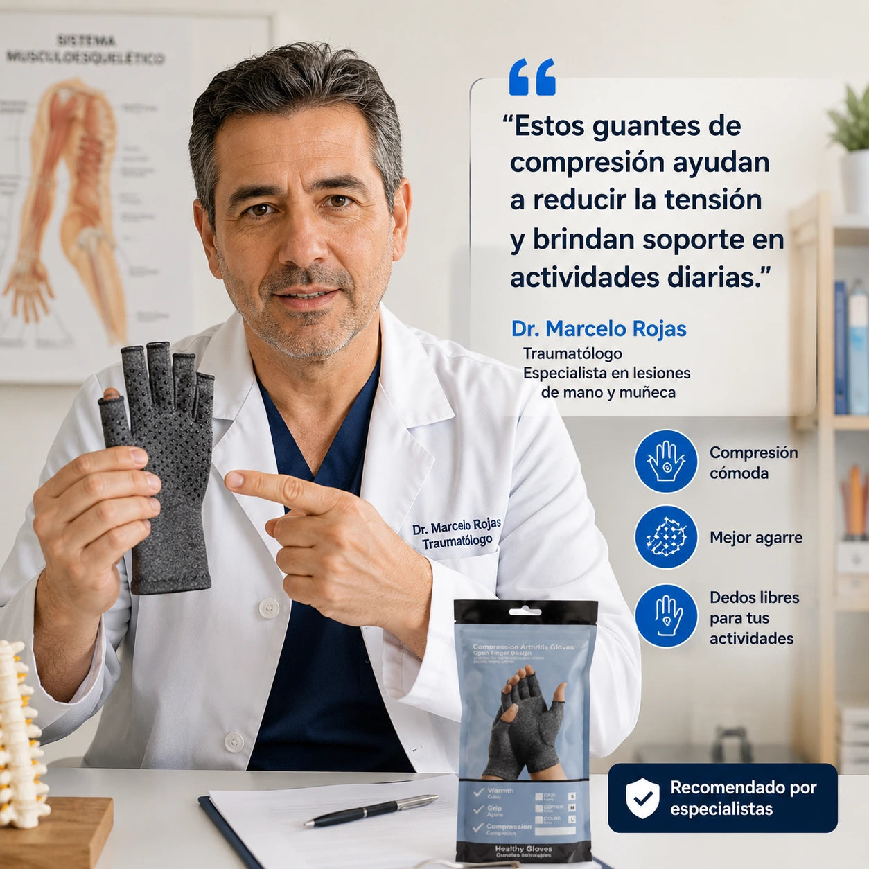 AliviaHands™ | Guantes de Compresión para Artritis, Artrosis y Túnel carpiano + 🎁12 Parches Alivia de Regalo