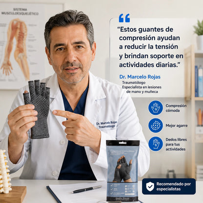 AliviaHands™ | Guantes de Compresión para Artritis, Artrosis y Túnel carpiano + 🎁12 Parches Alivia de Regalo