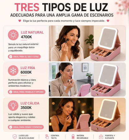 Lumi Box™ | Cosmetiquero Portátil LED para Maquillaje Perfecto