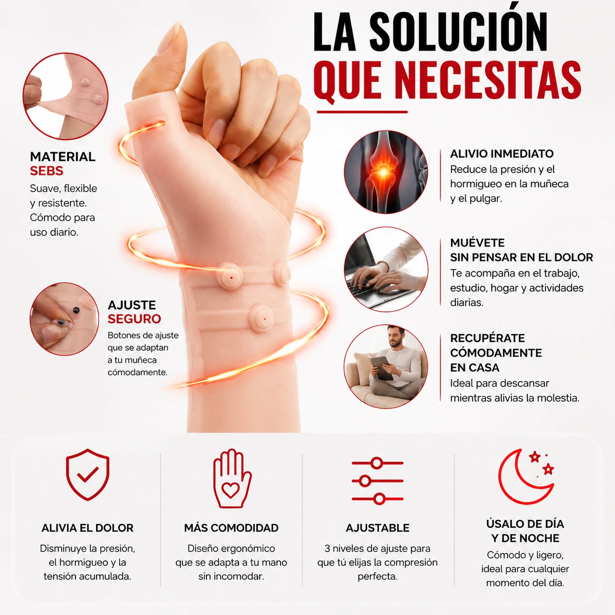 2x1🤚Muñequera de Soporte Magnético | Alivia el dolor y descansa tu muñeca todos los días