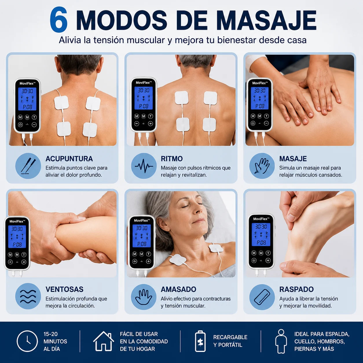 MoviFlex™ – Alivio Rápido para la Tensión Muscular y la Espalda Cansada