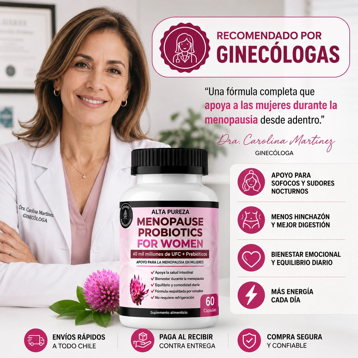 Menopausia Probioticos® (60 Cp)✨Menos hinchazón, más bienestar y equilibrio en la menopausia