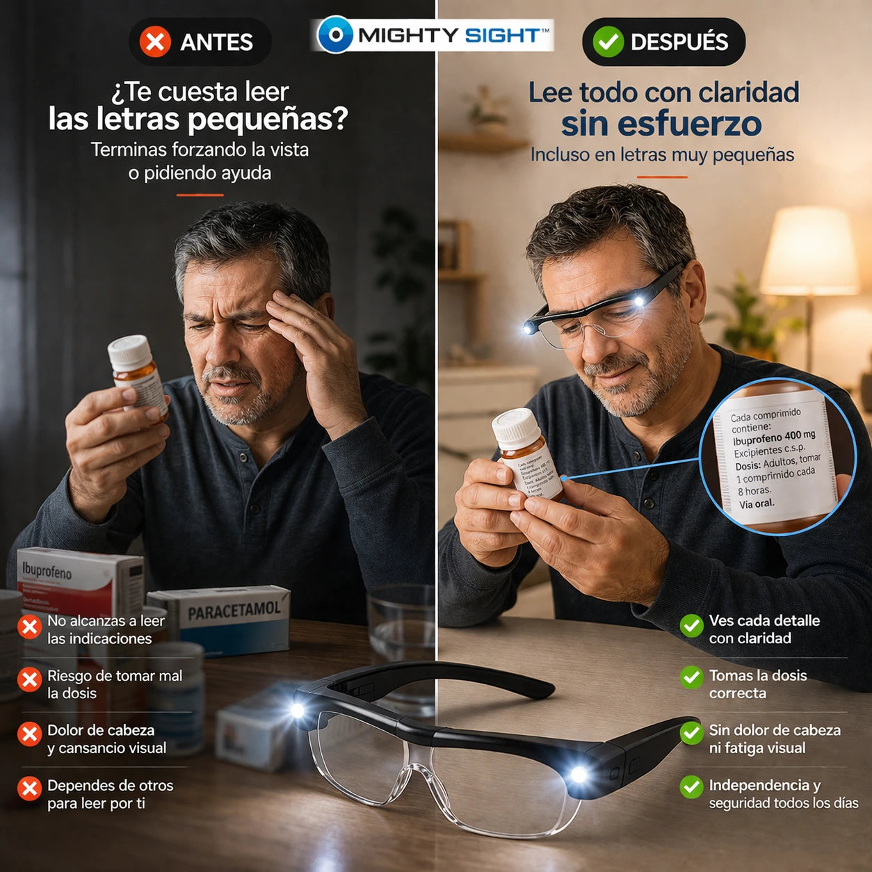 Lentes PROLED™ | Lee Sin Esfuerzo, Incluso de Noche