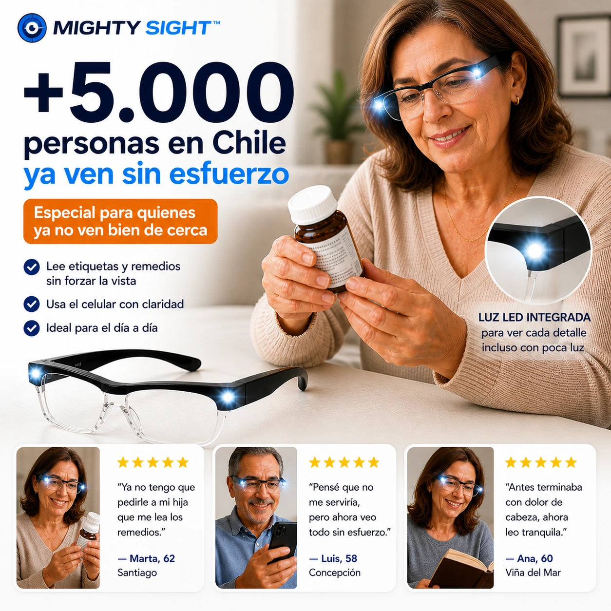 Lentes PROLED™ | Lee Sin Esfuerzo, Incluso de Noche