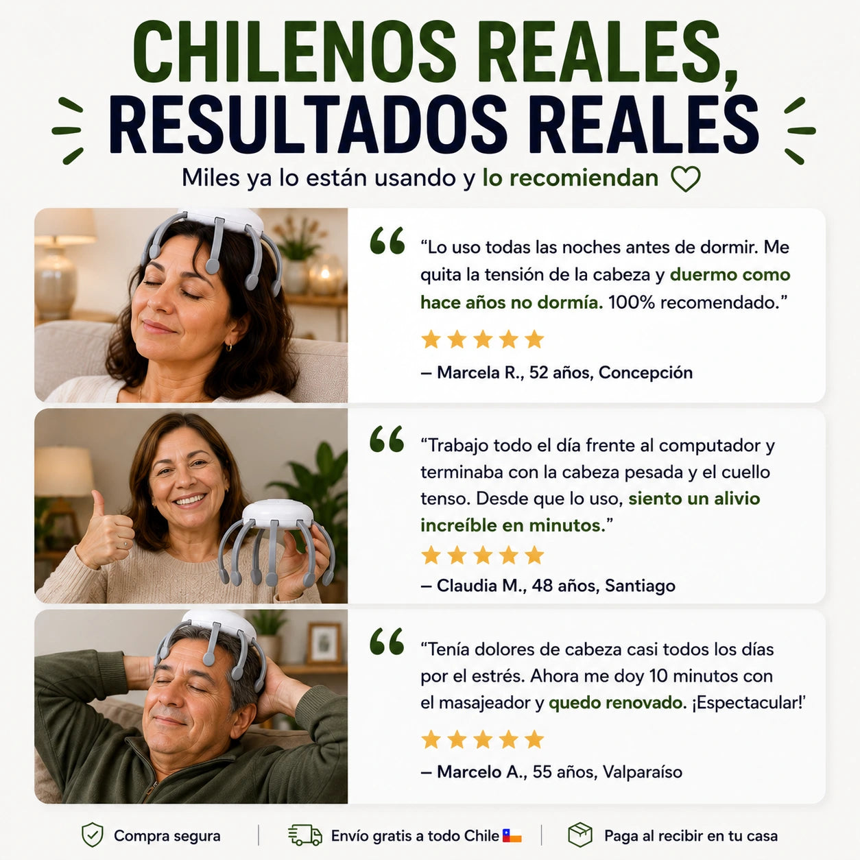 CalmaHead™ | Masajeador Inteligente de Cabeza✨Dale un Descanso a Tu Cabeza en Solo 5 Minutos