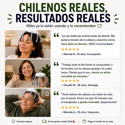 CalmaHead™ | Masajeador Inteligente de Cabeza✨Dale un Descanso a Tu Cabeza en Solo 5 Minutos