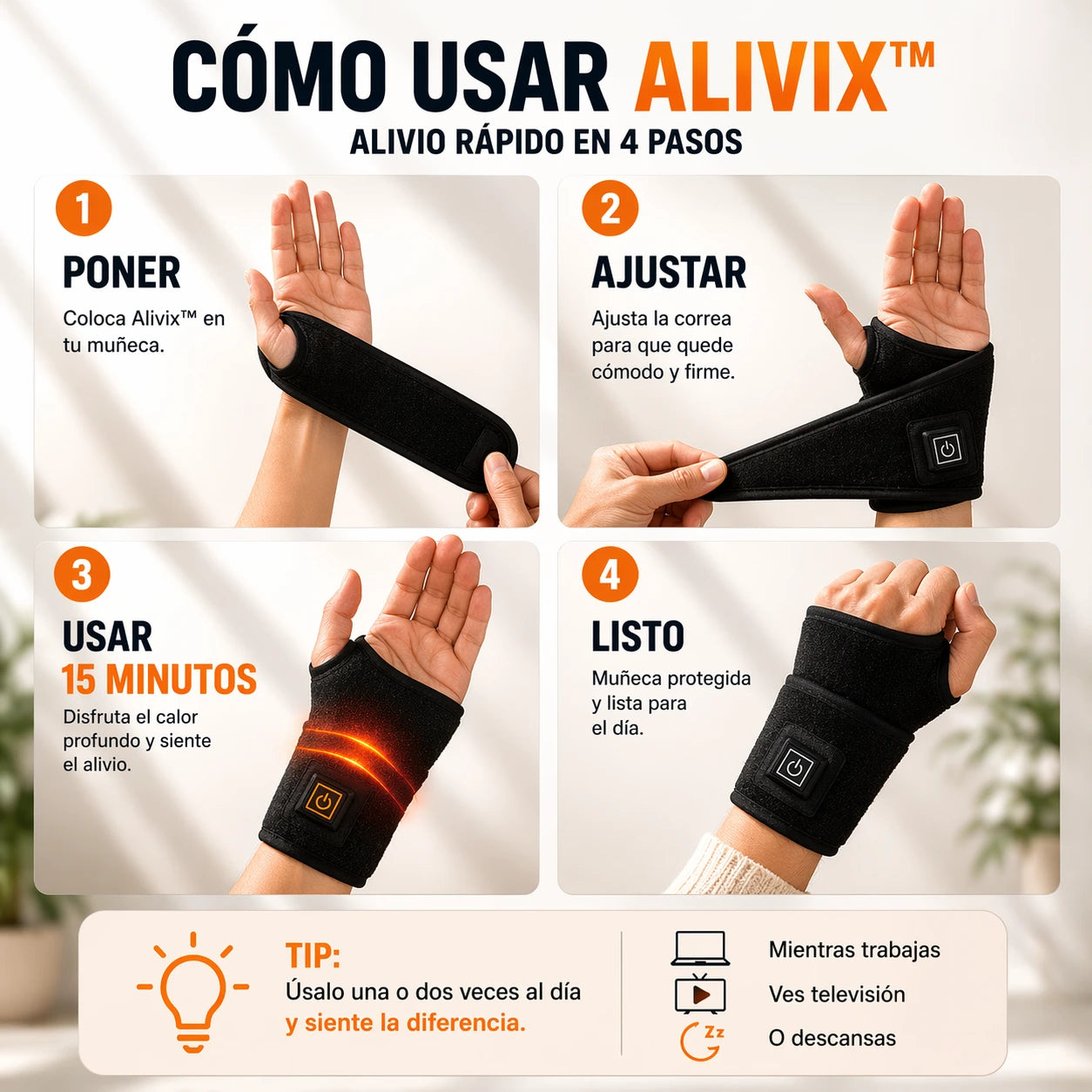 Alivix™ | Elimina el Dolor de Muñeca y Vuelve a Usar tu Mano Sin Molestias